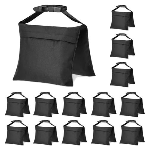 14 Packs Sandbags, Heavy Duty Sand Bags with 28 PE Bags, Sand Bags with Buckle Straps for Support Light Stand, C Stand, Light Stand with Caster, More 2/4/6/8/10/12/14 Packs Sandbag to Choose. - size: 14 PCS