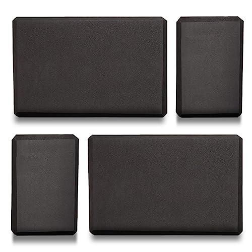 4-Pack High-Density EVA Yoga Blocks (9”x6”x4”) – Non-Slip, Supportive Foam Blocks for Stretching, Balance, Pilates & Home Workouts