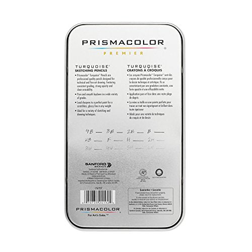 Prismacolor Premier Turquoise Graphite Sketching Pencils, Medium Leads, 12 Pack - style: Sketching Pencils