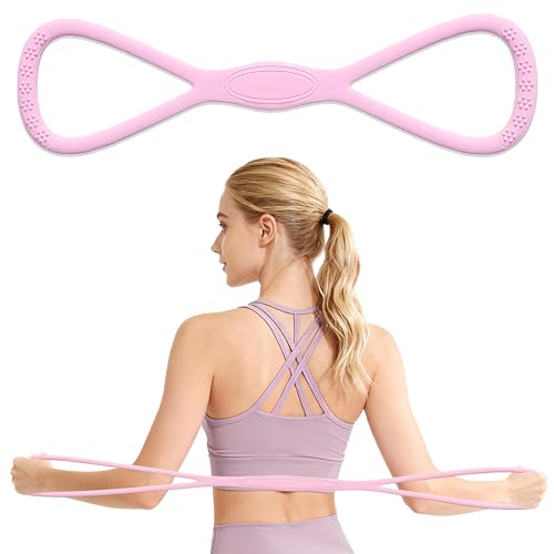 Figure 8 Fitness Resistance Band,Elastic Bands for Leg,Glute,Arm,Back Training Elastic Rope,Workout Chest/Shoulder Stretch Band,Home Gym Exercise Equipment for Yoga,Pilates,Stretching,Physical Therapy