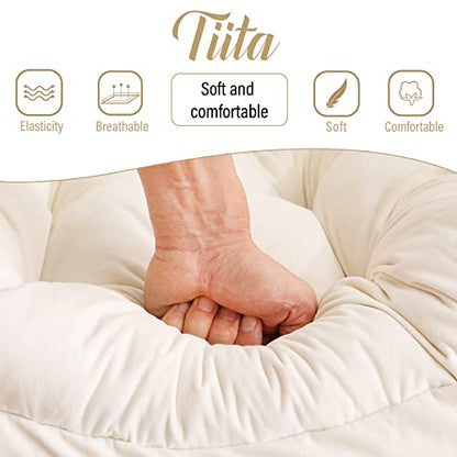 Tiita Lazy Chair with Ottoman, Modern Large Accent Lounge Chairs, Leisure Sofa Armchair with Ottoman, Reading Chair with Footrest for Bedroom, Living Room, Dorm Rooms, Garden | Foldable Footrest, Padded Seat and Backrest, Side Pocket for Lounging in Livin