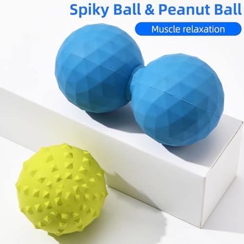 Peanut & Spiky Ball Set for Physical Therapy Blue - color: Bright Blue