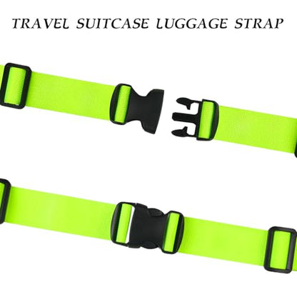 MAGARROW 1.5" Utility Luggage Straps with Buckle Adjustable, 4-Pack (Neon Green, 1.5 in x 4.5 ft) - color: Neon Green, size: 1.5 in x 4.5 ft