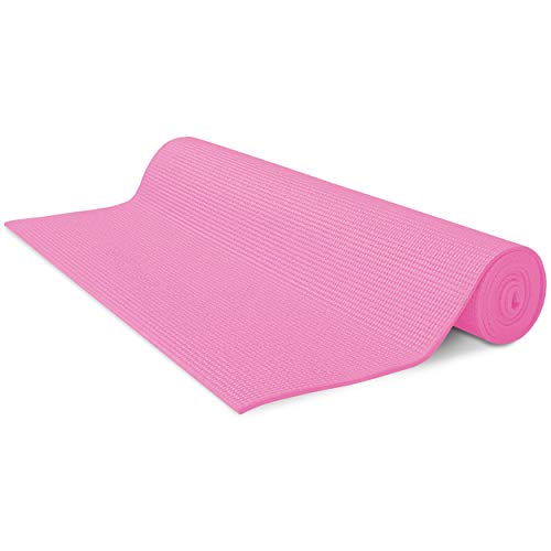 Bean Products Yoga Mat for Exercise - Non Slip Thick Comfortable Workout Floor Mat for Adults and Kids - Eco Friendly Foldable Yoga Mat for Yoga, Pilates, Gym and Stretching - color: Bubble Gum, size: Kids (60" x 24")