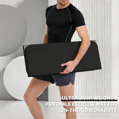 Foldable Exercise Pad Extra Thick 1.2" x 14" x 24" - color: Black+Gray