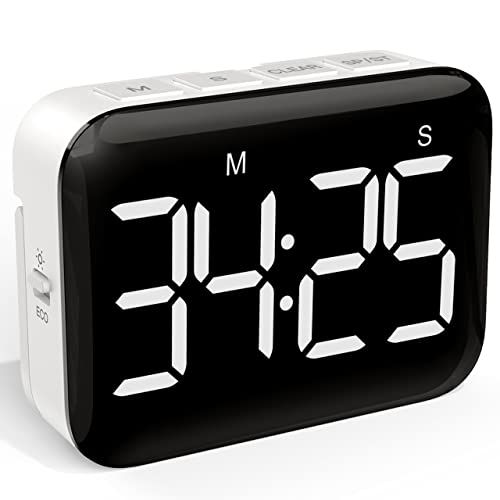 Digital Kitchen Timer, Magnetic Large Display for Cooking & Classroom - color: Cool White