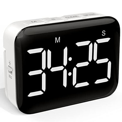 Digital Kitchen Timer, Magnetic Large Display for Cooking & Classroom - color: Cool White