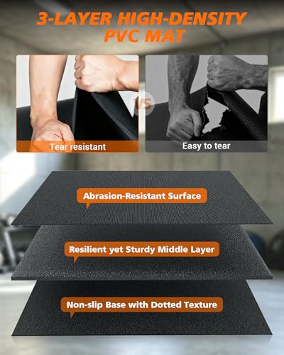 Rendpas Large Exercise Mat for Home Gym, 8mm Extra Thick Workout Mat - color: 12*6 FT Black