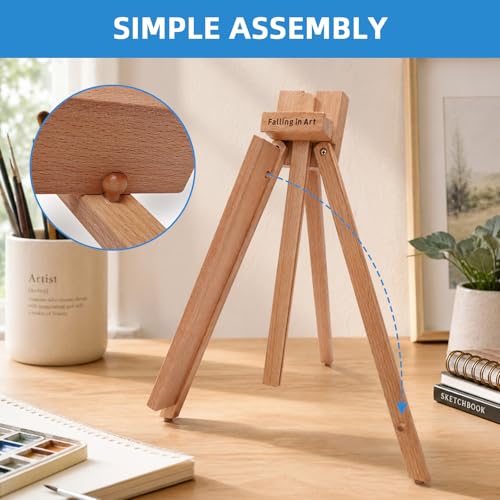 4 Pack Beechwood 25’’ Tabletop Easel Display Stand Set for Painting | Holding Canvas Up to 22 1/2 Inches High, Artist A-Frame Tripod with Rubber Feet, Portable Photo and Sign Holder - size: 4 Pack