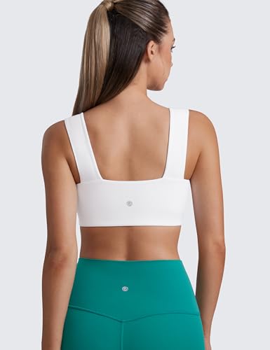 CRZ YOGA Butterluxe Wide Strap Sports Bras - color: White, size: XX-Small
