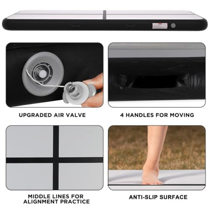 Inflatable Air Gymnastics Tumbling Mat 6ft 10ft 13ft 16ft 20ft - color: Black, size: 10ft*3.3ft*4in(3*1*0.1m)