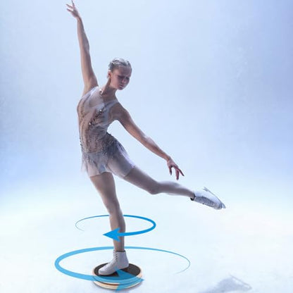 Wooden Figure Skating Spinner Board, 8 Inch Non Slip Ice Skate Pirouette Turning Board for Off Ice Spin Practice, Ballet, Gymnast, Cheerleader Balance Training Spin Disc
