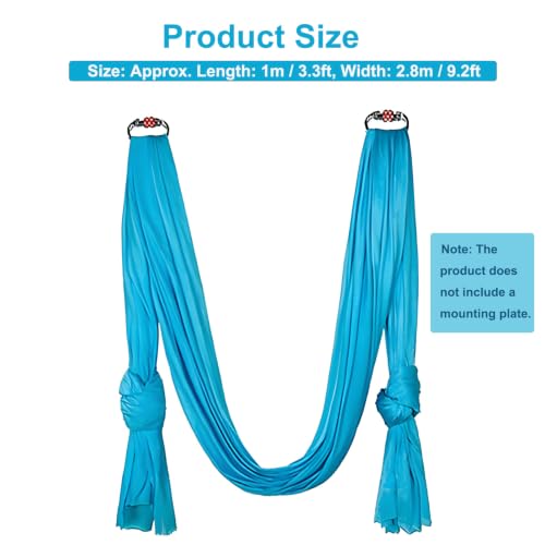 2.8 x 1 m Elastic Aerial Yoga Hammock Swing, 9.2 x 3.3 ft, Aerial Silk, Wide Aerial Yoga Strap, for Home Gym Indoor Workout Zones