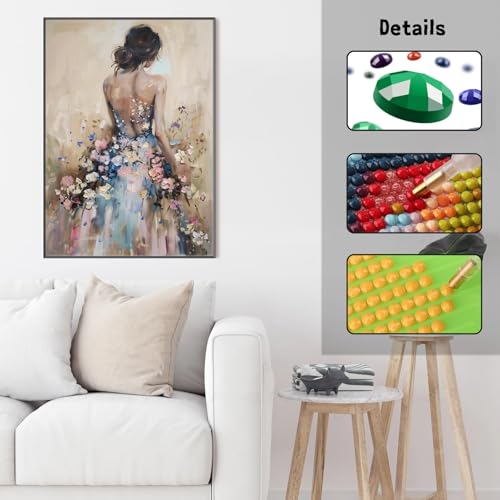 GUMITOON Diamond Art Kits for Adults-Pink Bow Full Drill Diamond Dots Paintings for Beginners, Round 5D Paint with Diamonds Pictures Gem Art Painting Kits DIY Crafts Kits 12"x16" QCY-149 - color: QCY-161