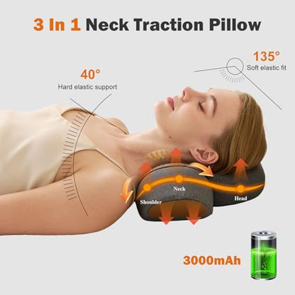 3-in-1 Rechargeable Neck Massager Pillow with Heat