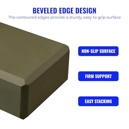3in Foam Bulk Yoga Blocks, 10 Pack - color: Olive Green