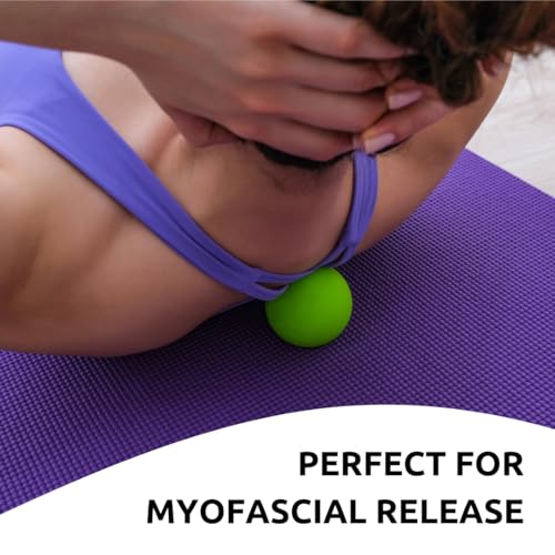 Massage Lacrosse Balls for Deep Tissue Relief - Trigger Point Therapy Ball Set for Plantar Fasciitis, Myofascial Release for Back, Shoulder, Foot - Massage Ball Roller - 2 Pack (Lime Green) - color: Lime Green