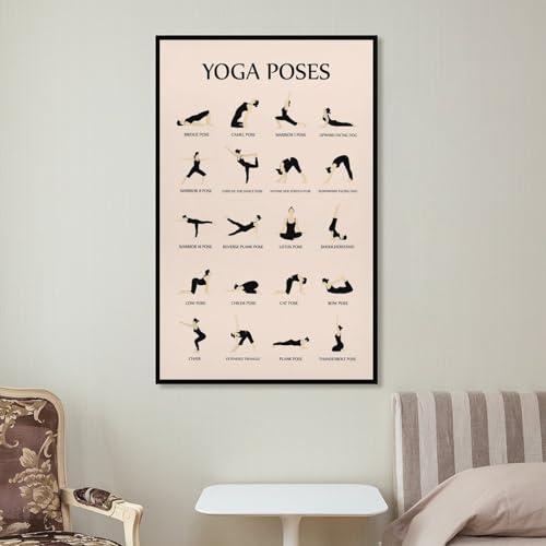CYPGTBCK Yoga Poster for Beginners Home Gym Workout Poster Decorative Painting Canvas Wall Art Living Room Posters Bedroom Painting 12x18inch(30x45cm) - size: 18"L x 12"W