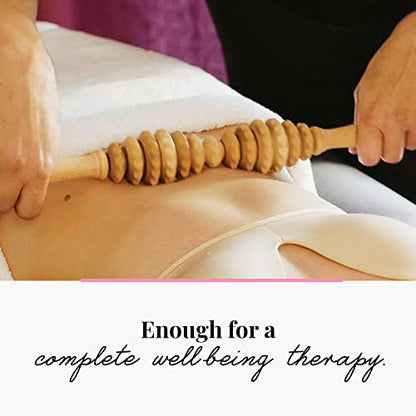 Tuuli Accessories - Oval Wooden Massage Roller, Multi-Functional Body Roller for Cellulite, Muscle Tension and Skin Health Support, Natural Massager for Women and Men