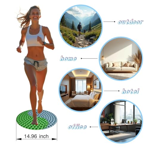 Foot Massager Mat, Yinyang Balance Tai chi Bagua Pattern with Magnetic Therapy, Acupressure Reflexology Mat for Daily Foot Relaxation and Pain Relief, Blue and Green - color: Blue and Green