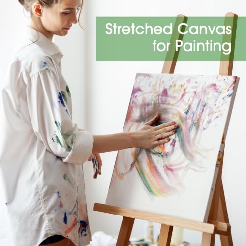 ESRICH Stretched Canvas for Painting 11x14 Inch, 3 Pack Blank Canvas -5/8 in Profile Primed White Canvases for Painting for Oil & Acrylic Paint. - size: 11x14in