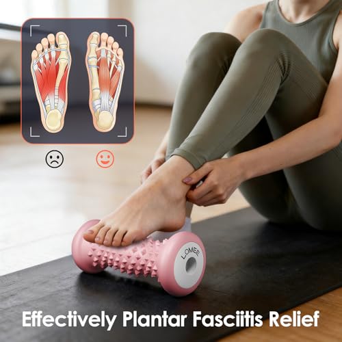 Foot Roller Massager for Plantar Fasciitis, Foot Arch and Heel Pain Relief - color: Pink