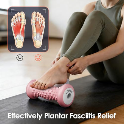 Foot Roller Massager for Plantar Fasciitis, Foot Arch and Heel Pain Relief - color: Pink