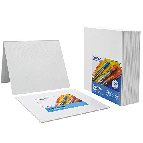 FIXSMITH Canvas Boards for Painting 8x10 Inch, Super Value 24 Pack Paint Canvases, White Blank Canvas Panels, 100% Cotton Primed, Painting Art Supplies - size: 8"×10"