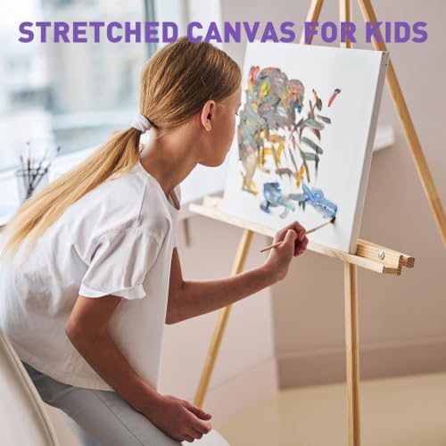 ESRICH 10x10 Stretched Canvas for Painting, 2 Pack Square Canvas for Painting Primed Acid-Free Framed Blank Canvas, Art Canvases for Beginners & Artists to Paint Oil, Acrylic, Pouring Painting. - size: 10x10in