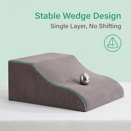 Leg Elevation Pillows, Ergonomic Memory Foam Wedge Pillow/Leg Positioner Pillows Comfort Care for Back Knee Hip Ankles Pain, Knee Pillow for After Surgery, Injury, or Rest Gray - size: 40X20X56CM