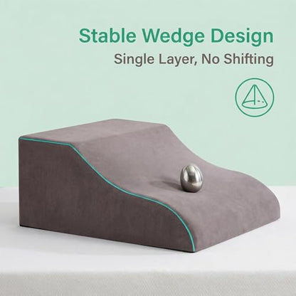 Leg Elevation Pillows, Ergonomic Memory Foam Wedge Pillow/Leg Positioner Pillows Comfort Care for Back Knee Hip Ankles Pain, Knee Pillow for After Surgery, Injury, or Rest Gray - size: 40X20X56CM