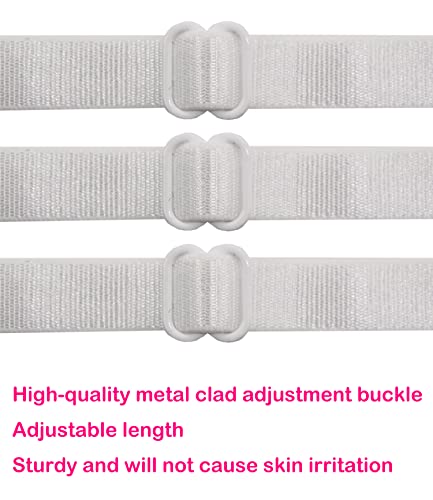 Women's Non-slip Adjustable Elastic Bra Strap Clips Holder-3 Packs - color: White