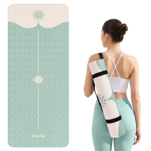 EaseUp Yoga Mat 73"x28"x0.4",10mm thick,Non Slip for Workout, Pilates - color: Green