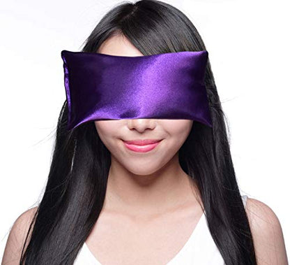Lavender Eye Pillow - Hot Cold Weighted Eye Pillows for Relaxation, Sleep, Stress, Migraine Relief, Yoga - Aromatherapy Gifts for Women, Birthday, Teachers, Made in USA by Happy Wraps - Amethyst - color: Amethyst