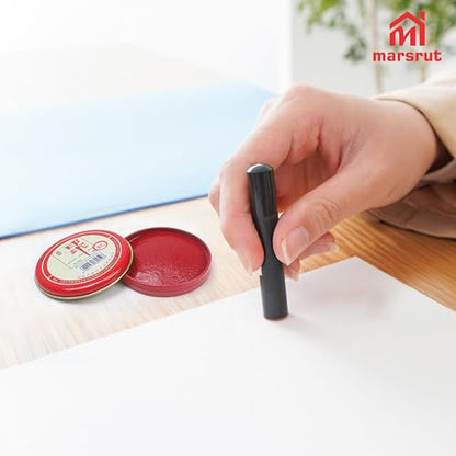 3Pcs Hanko Stamp Ink Pad, Inkan Name Ink Paste for Stamping, Round Calligraphy Red Seal Ink Pads, Chinese Stamps Inkpad Box New for Hanko Name Chop Painting Sealing (30g Per One, Red)