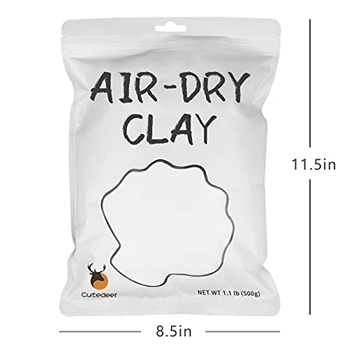 Cutedeer White Air Dry Clay, 1.1lb Foam Modeling Clay, Soft Squishy Molding for Kids Adults, Arts & Crafts Project Slime Supplies(1.1lb - 1 Pack, White) | Soft Molding for Kids Adults, Arts & Crafts Project Slime Supplies(1.1lb - 1 Pack, White) - color: W