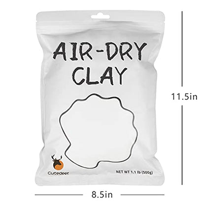 Cutedeer White Air Dry Clay, 1.1lb Foam Modeling Clay, Soft Squishy Molding for Kids Adults, Arts & Crafts Project Slime Supplies(1.1lb - 1 Pack, White) | Soft Molding for Kids Adults, Arts & Crafts Project Slime Supplies(1.1lb - 1 Pack, White) - color: W