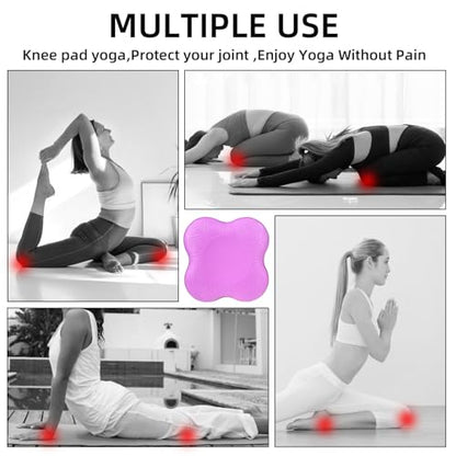 2-4 Pack Yoga Knee Pads, TPE Cushion for Pilates Exercise - color: Pink Purple