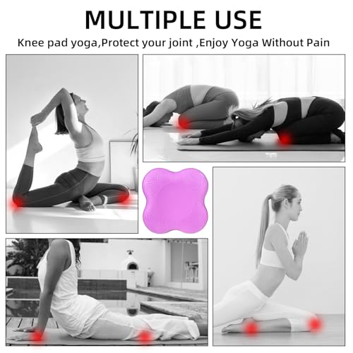 2-4 Pack Yoga Knee Pads, TPE Cushion for Pilates Exercise - color: Pink Purple