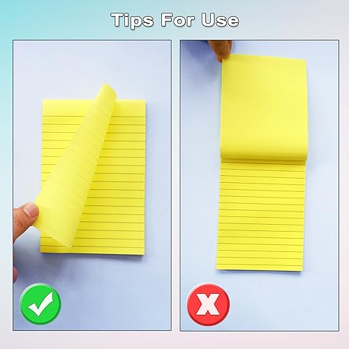 9 Pack Pastel Lined Sticky Notes 4X6 in Post and 9 Pack Pink Themed Colors Lined Sticky Notes with Lines 4X6 in Post