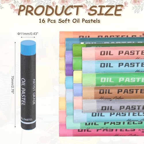 MECCANIXITY Soft Oil Pastels, Oil Pastel Crayons Vibrant Color Blendable Art Supplies for Painting Drawing Blending Painting Artists Beginners Professional(Dark Blue, Pack of 16) - color: Dark Blue