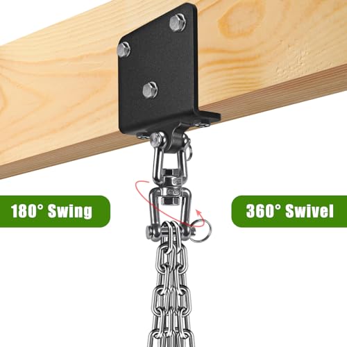 BeneLabel Heavy Bag Hanger for Punching Bag Beam Mount Hardware 360° Rotation Boxing Bag Ceiling Mount I-Beam Hanger for Hanging Heavy Punching Bags Wall Hangers - color: Beam Hanger with 4Pcs Steel Chain