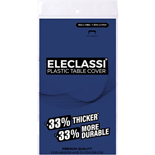 Eleclassi Navy Blue 12 Pack Premium Disposable Plastic Tablecloth 54 x 108 in - Plastic Table Cloth Disposable Tablecloth for Rectangle Table Up to 8 Feet - color: Navy Blue, size: 12 Pack Rectangle