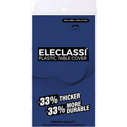 Eleclassi Navy Blue 12 Pack Premium Disposable Plastic Tablecloth 54 x 108 in - Plastic Table Cloth Disposable Tablecloth for Rectangle Table Up to 8 Feet - color: Navy Blue, size: 12 Pack Rectangle