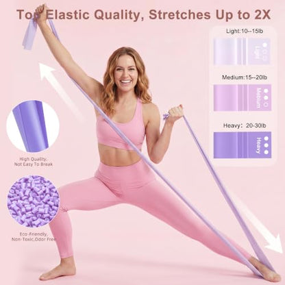 Pilates Kit, Home Pilates Equipment Set for Women,14" Pilates Ring and Ball,Resistance Bands,Dumbbells,Training Guide & Grip Socks Accessories for Starter Home Workouts