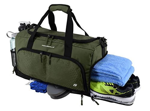 Ultimate Gym Bag 2.0: The Durable Crowdsource Designed Duffel Bag with 10 Optimal Compartments Including Water Resistant Pouch - color: Green, size: Medium (20")