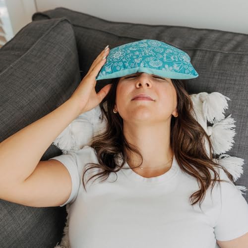 Eye Pillow for Yoga, Microwavable Moist Heat Eye Compress, Cold Pack, Weighted Pad for Relaxation or Meditation, Headache Migraine Relief (Red, Green, White) - color: Mushroom