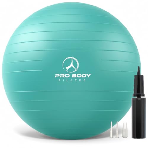 ProBody Pilates Yoga Ball - Vibrant Colors Exercise Ball - color: Turquoise, size: M: 19-22" (55 cm)
