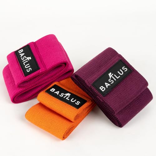 3-Pack Fabric Resistance Bands for Legs & Glutes – Exercise Bands for Workout, Strength Training, Yoga, Pilates & Fitness - color: Terracotta, Fuchsia Crush, Royal Amethyst