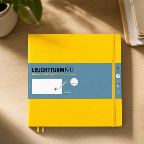 Leuchtturm1917 - Square Hardcover Sketchbook (Lemon) - 112 Pages of 150g/m² Paper - color: Lemon, size: Square